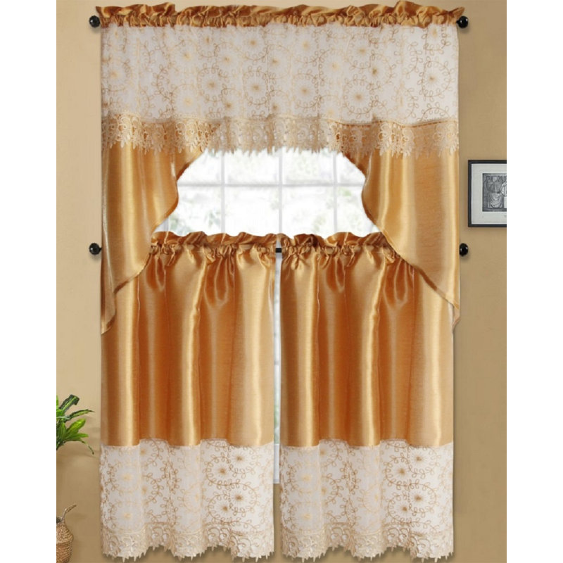 Monquel Tailored Kitchen Curtain, Gold