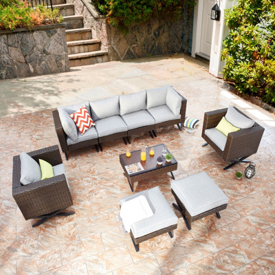 Boydston 9 Piece Sofa Seating Group with Cushions by Mercury Row