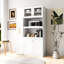 Armoire de rangement blanche avec 4 portes et tablette coulissante multifonctionnelle pour une maison de grenier - Porte à usages variés