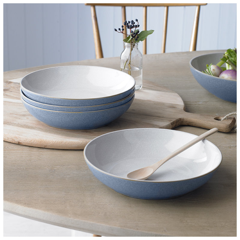 Denby Elements Pasta Bowls, Blue