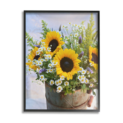 Bb-181-«Mixed Country Bouquet» encadré sur bois par Claire Brocato