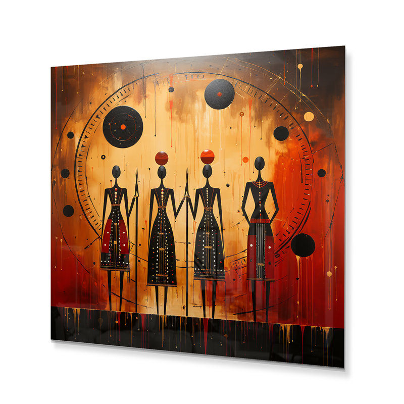 African Tribes Ancient Traditions III - African Tribes Metal Wall Decor, H 29 po x l 29 po x P 1 po