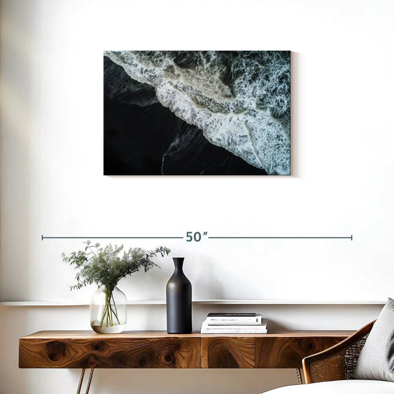 Islandais, plage de sable noir, H 20 po x l 30 po