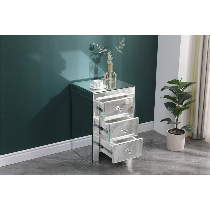 Gavankar 40cm W Glass Bedside Table