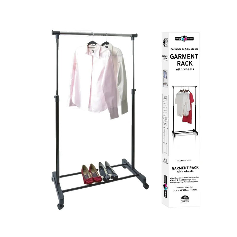 40.15'' Metal Rolling Clothing Rack