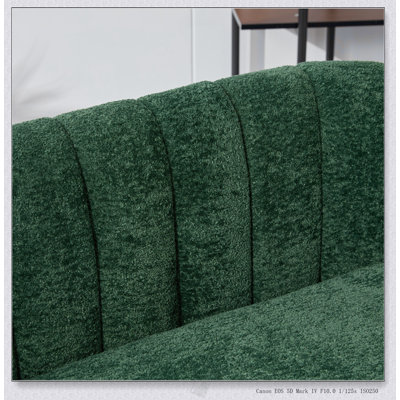 Mini causeuse rembourrée de 50,2 po de largeur en chenille de 50,2 po avec pieds en métal pour petits espaces