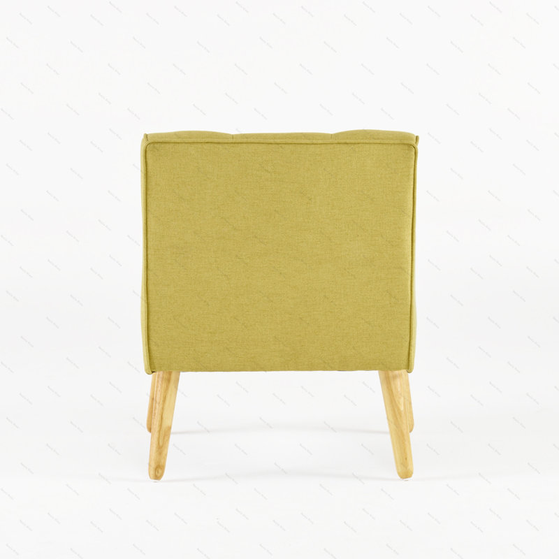 Alcide Tufted Armchair, Yellow Fabric