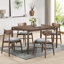 Ensemble de salle à manger en bois massif 5 pièces avec chaises à dossier sculpté Orion-128905715-130547874