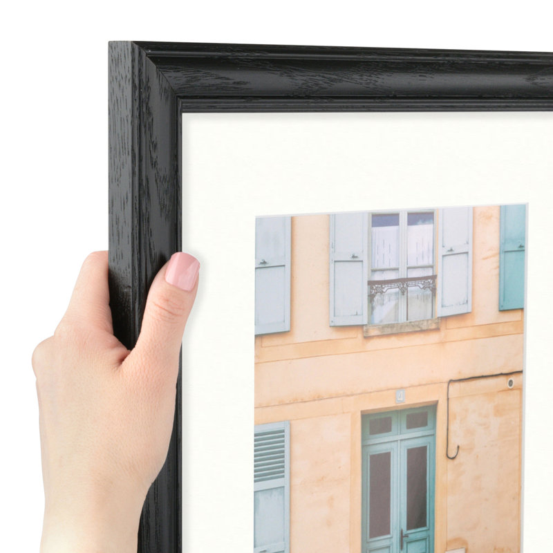 Cadre pour photo simple 16 po x 16 po en bois mat, Porcelaine