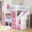 Lit superposé en bois 2 tiroirs avec bureau intégré Hai par Harriet Bee-1398665106-1398665108