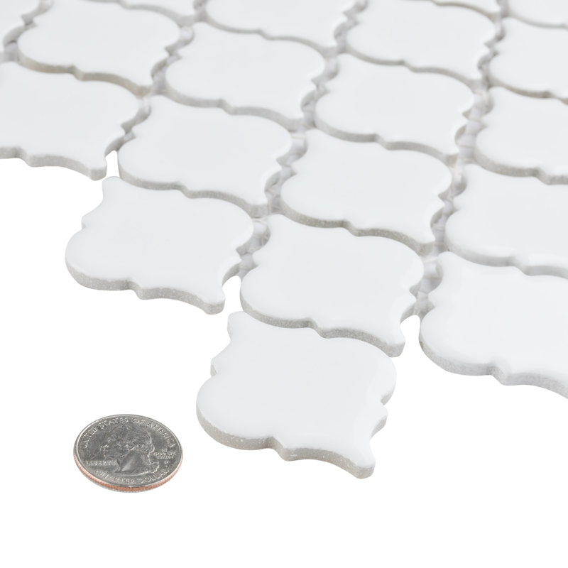 Hudson Tangier 2" x 2" Porcelain Grid Mosaic Wall & Floor Tile, Glossy White