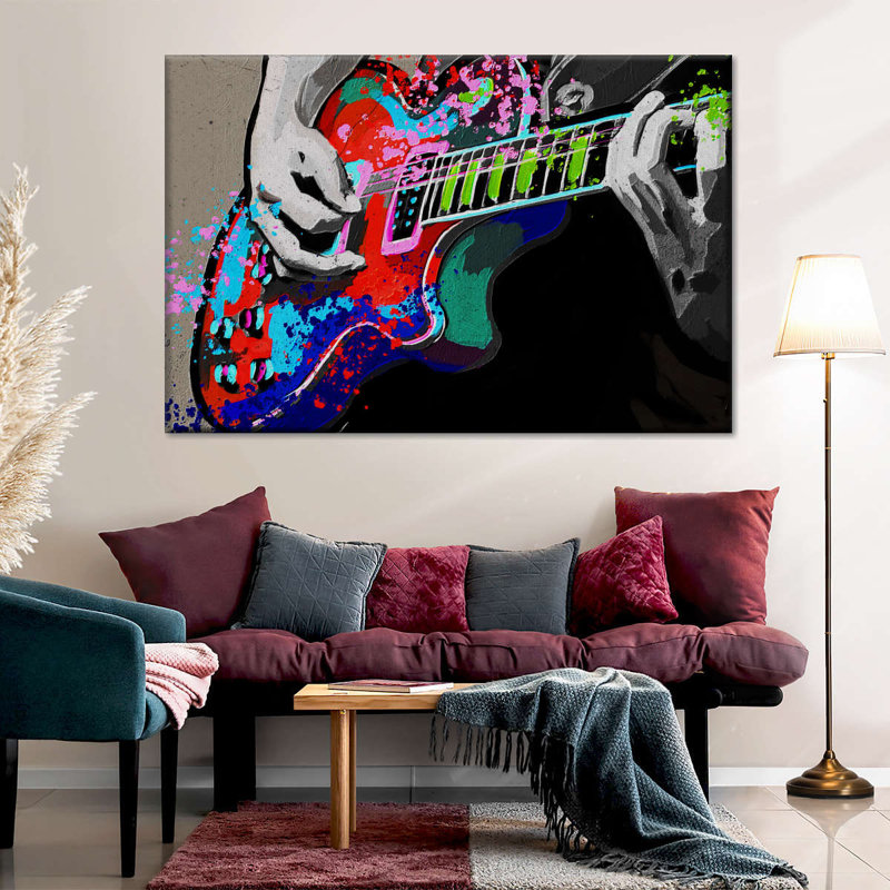 " Colorful Guitar " by Harper D., 45" H x 30" W x 1.25" D