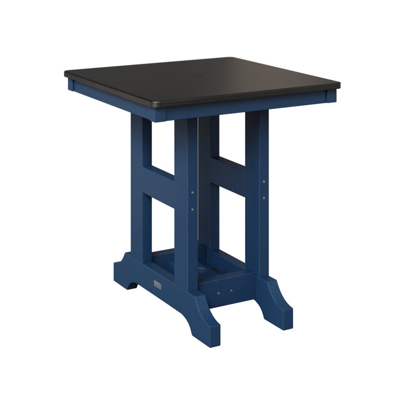 Table de salle à manger 28 po Berlin, Marine, H 35,5 po x l 28 po x P 28 po, Noir martelé