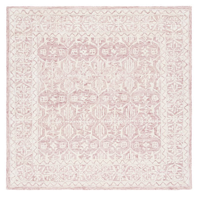 Kyndall Oriental Handmade Tufted Wool Pink/Ivory Area Rug