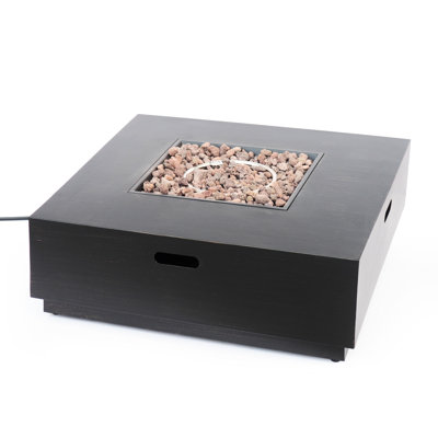 40" Square Fire Heating Pit - Brown & Gold Iron, 39.39In X 13.03In, 64.43Lb, Outdoor Warmth Iron Work, And Gold, 39In Feature