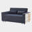 61.4-inch Extendable Sofa Bed Convertible Sofa, Modern Adjustable Back Sofa, Blue
