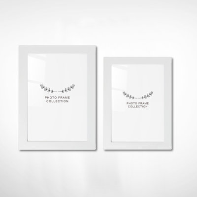 Chiu Elegant Plastic Photo Frame Set (2 Pieces), White, 4.0 x 6.0 inches & 5.1 x 7.1 inches | 100% Durable Plastic, Frame Width: 0.8 inches | Perfect for Home Decor, Gallery Walls & Gift Giving