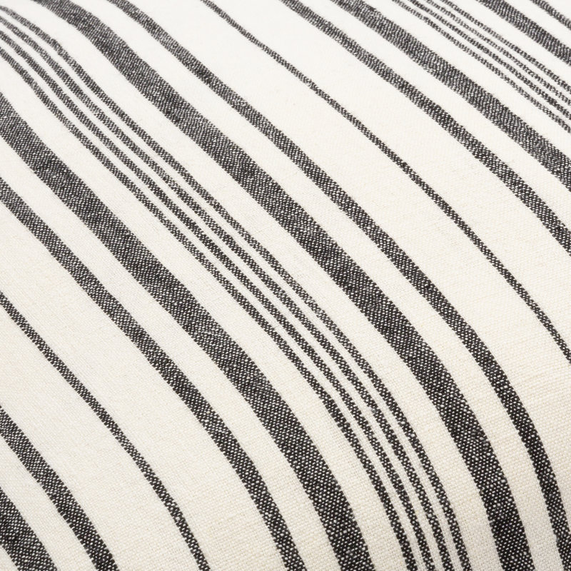 Cream Linen Stripe Buttoned Kids Throw Pillow