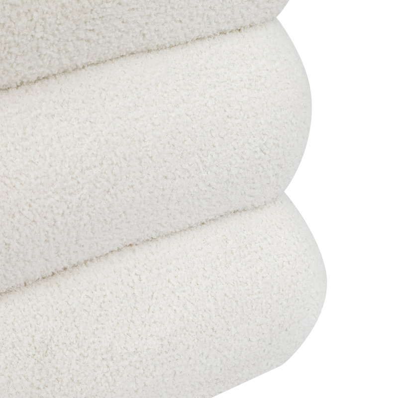 Semi-Circle Ottoman Footrest, White