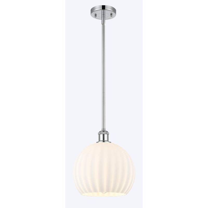 Luminaire suspendu 1 lumière Sabanc, H 11,75 po x l 10 po x P 10 po, Chrome poli