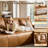 L Shaped Leather Sofa Set - Brown Upholstered Living Room Sofa,No Assembly Required-695509223