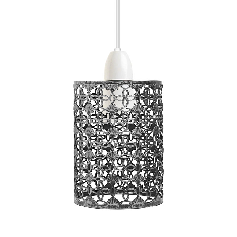 Hallberg Metal Drum Lamp Shade ( Screw On ), Brushed Silver