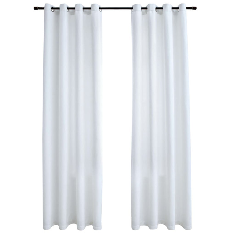 Azurah Blackout Curtain Pair, Width 140 x Drop 175cm, Off white