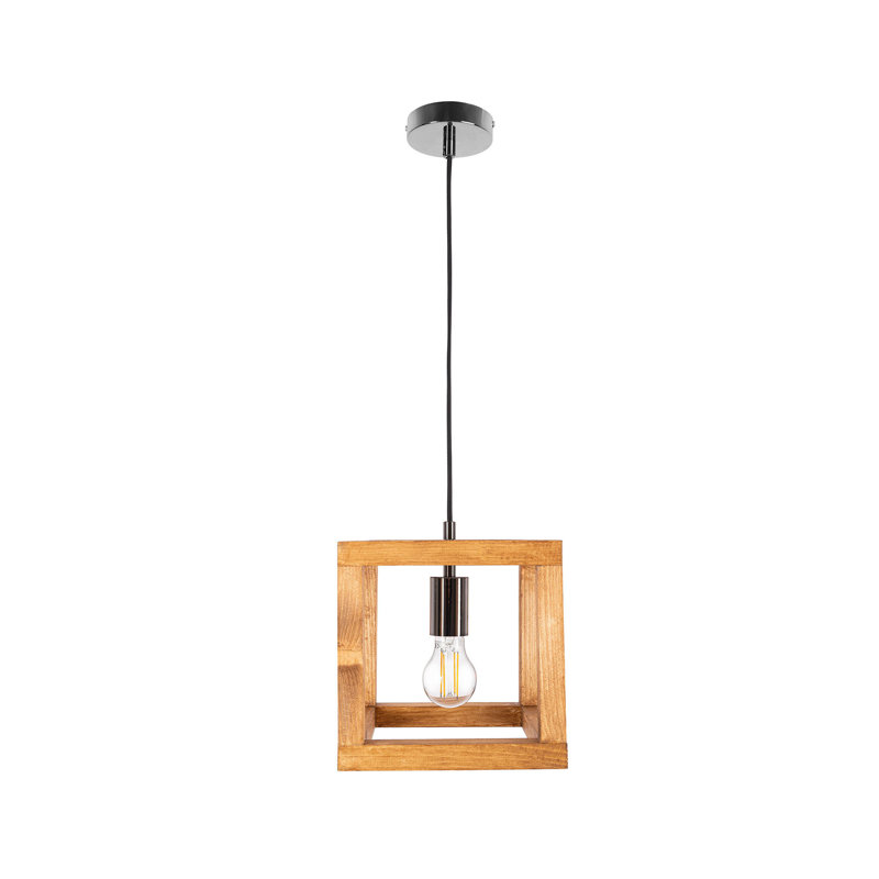 Deanna 1 - Light Oil Lantern Pendant, Varnish, 22cm H x 22cm W x 22cm D