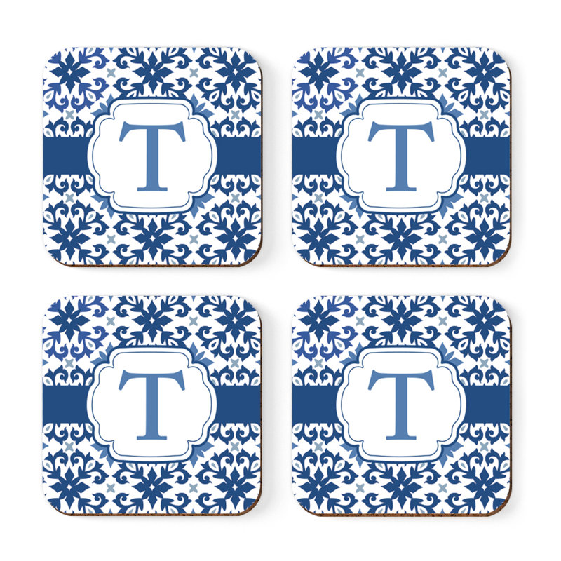 Sous-verre lettre monogramme, T