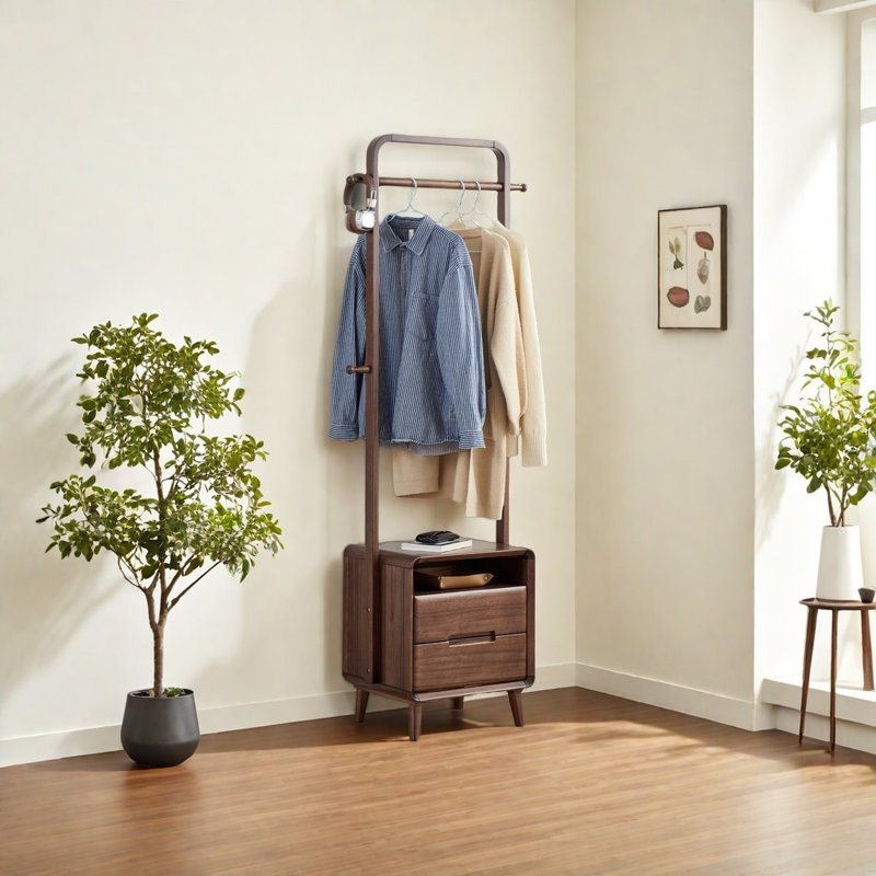 Elegant Round Edge Wardrobe with Large Storage