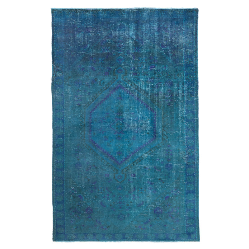Tapis bleu à transition de couleur 4 pi 0 po x 6 pi 3 po