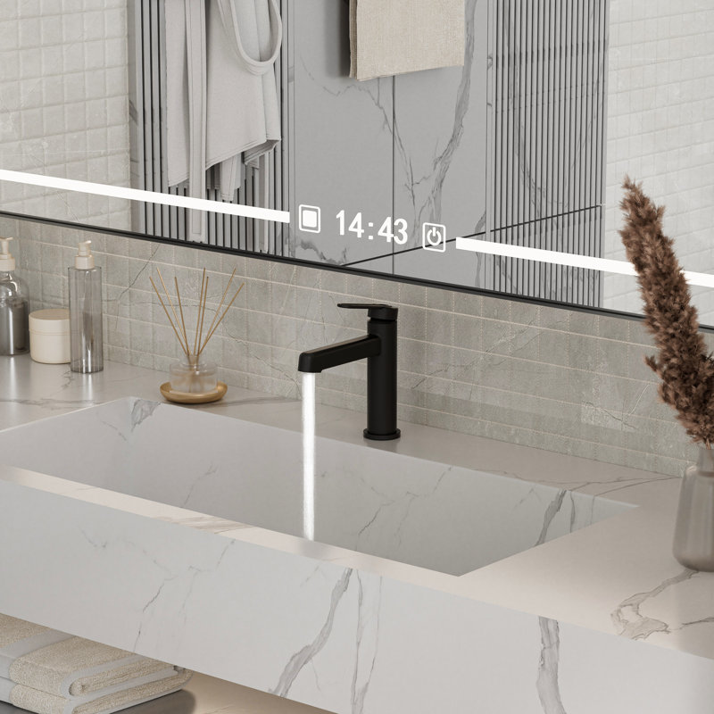 Robinet de lavabo pour salle de bain à poignée simple 7 "H, Noir mat