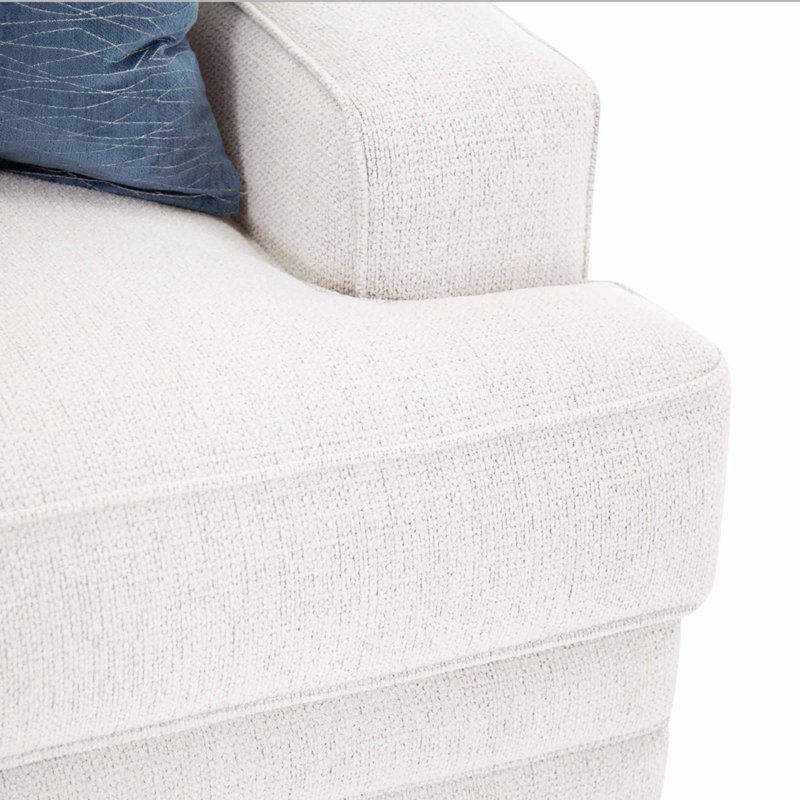 Chaise terrine en polyester de 65,3 po de largeur et demi Terrin, Polyester neige