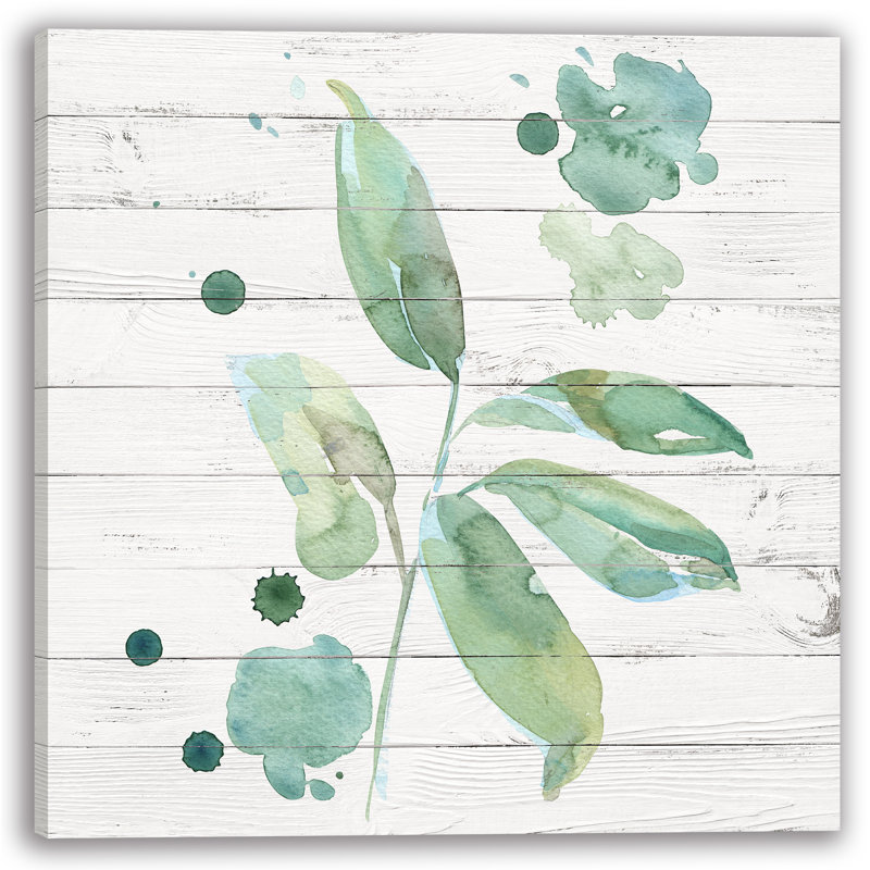 «Tranquil Greenery», peinture à l'aquarelle sur toile, H 40 po x l 40 po