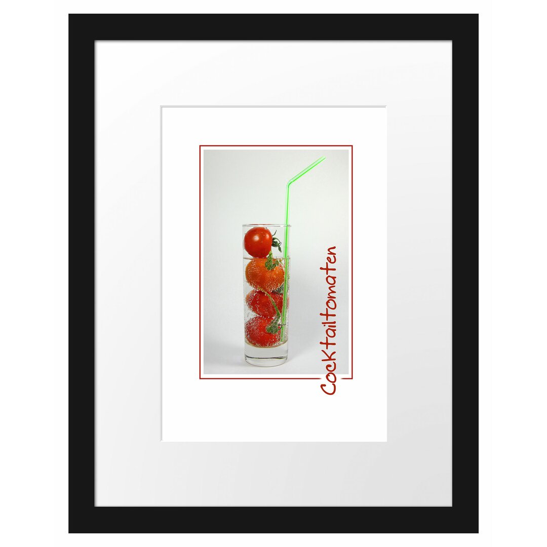 Gerahmtes Poster Cocktailtomaten im Glas