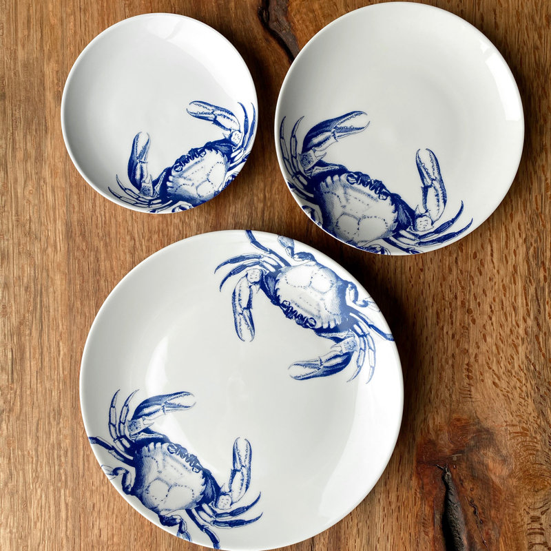 Crabs Handmade Porcelain Dinner Plate