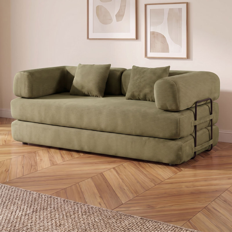 Canapé-lit convertible avec coussin, canapé-lit pliant pour salon, l 78,7 po, Green