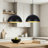 15.75" Adjustable Black Dome Pendant Light-1730210300-1763569497-1730210302