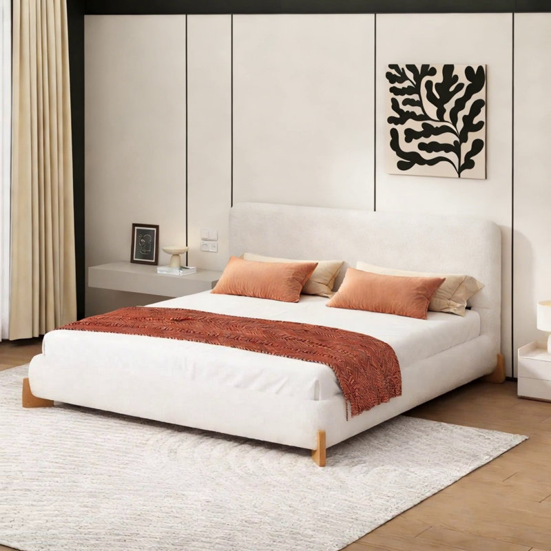 Lit tapissier Elegant Boucle, Très grand