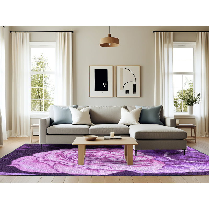 Performance Wool Floral Indoor Rug, Rectangle 6' x 9'