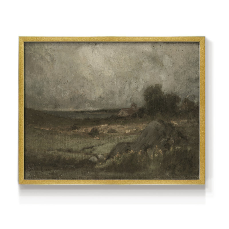Paysages rétro-DCCxxiv-impression encadrée - réversible, H 11 po x l 14 po, Or