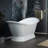 69" L x 28" W Freestanding Soaking Acrylic Double Ended Pedestal Tub (7-Inch Faucet Drillings)-86044224