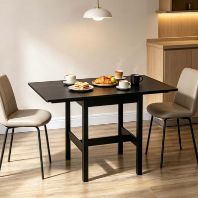 Folding Dining Table for Small Spaces with Drop Leaves, Solid Wood Construction and Versatile Use, Perfect for Compact Living（Only Table）