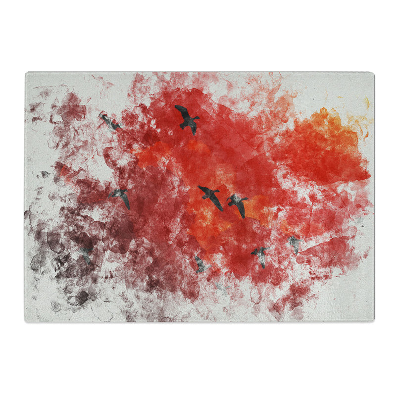 Migratory Geese Watercolour Chopping Board, 28.5cm W x 39cm L