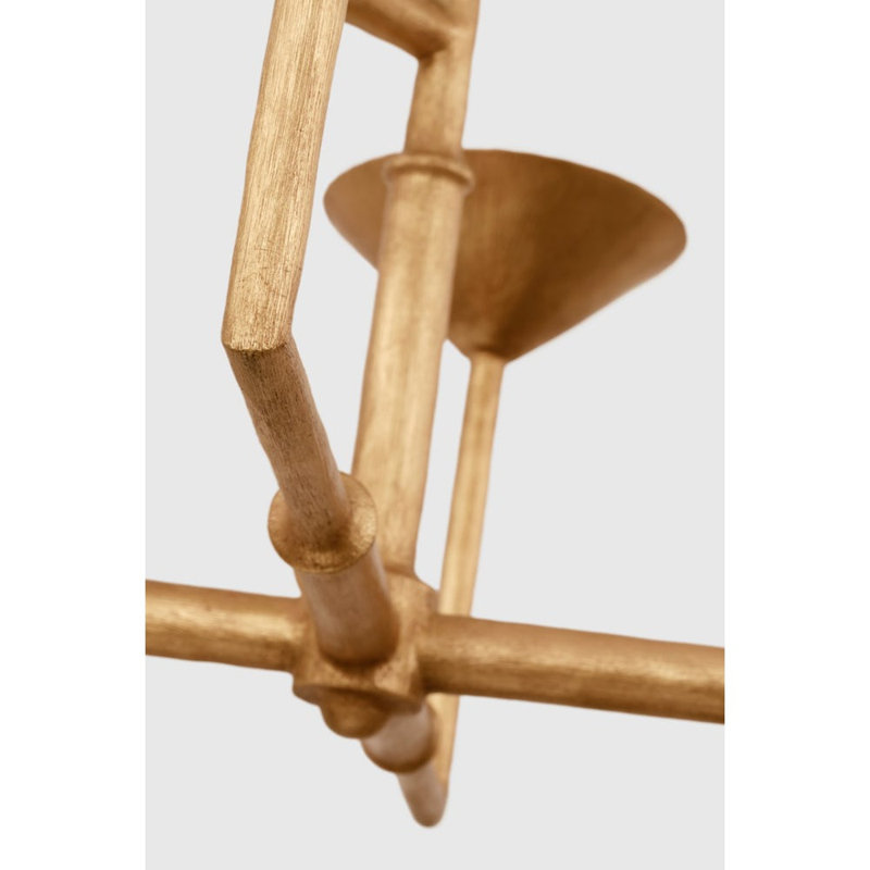 Eleanor 6 - Light Chandelier, 41" H x 46.75" W x 46.75" D, Antique Gold Leaf