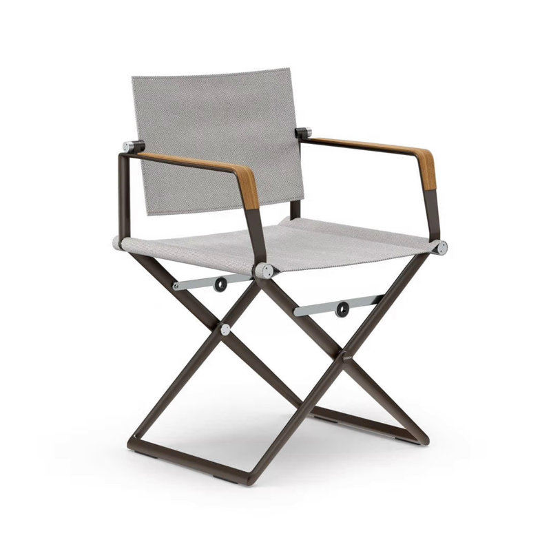 Seax Outdoor Dining Armchair, Sail Taupe, Black Pepper
