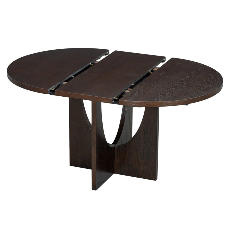 Ensemble de table de salle à manger extensible 5 pièces avec rallonge amovible pour petits espaces, Espresso, Espresso, Grey