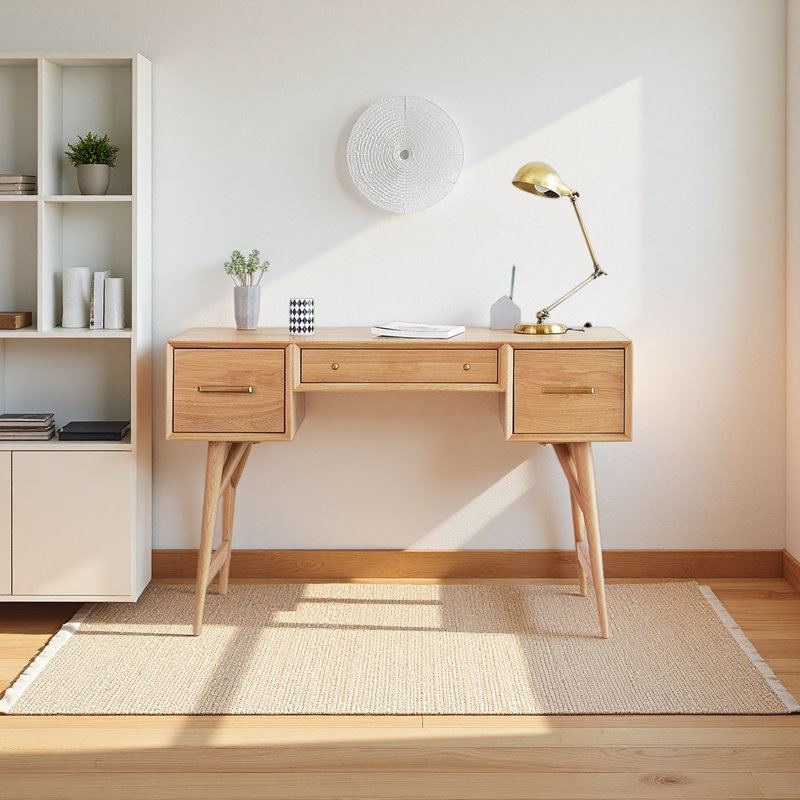 Sturdy pine desk for simple study, 30.7" H x 39.37" W x 17.71" D