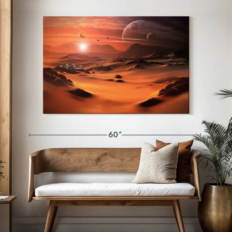 Kelan Sci Fi Alien Planet, 34" H x 51" W