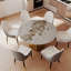 Ensemble de salle à manger moderne 7 pièces en pierre frittée avec base piédestal-4869741-3476773